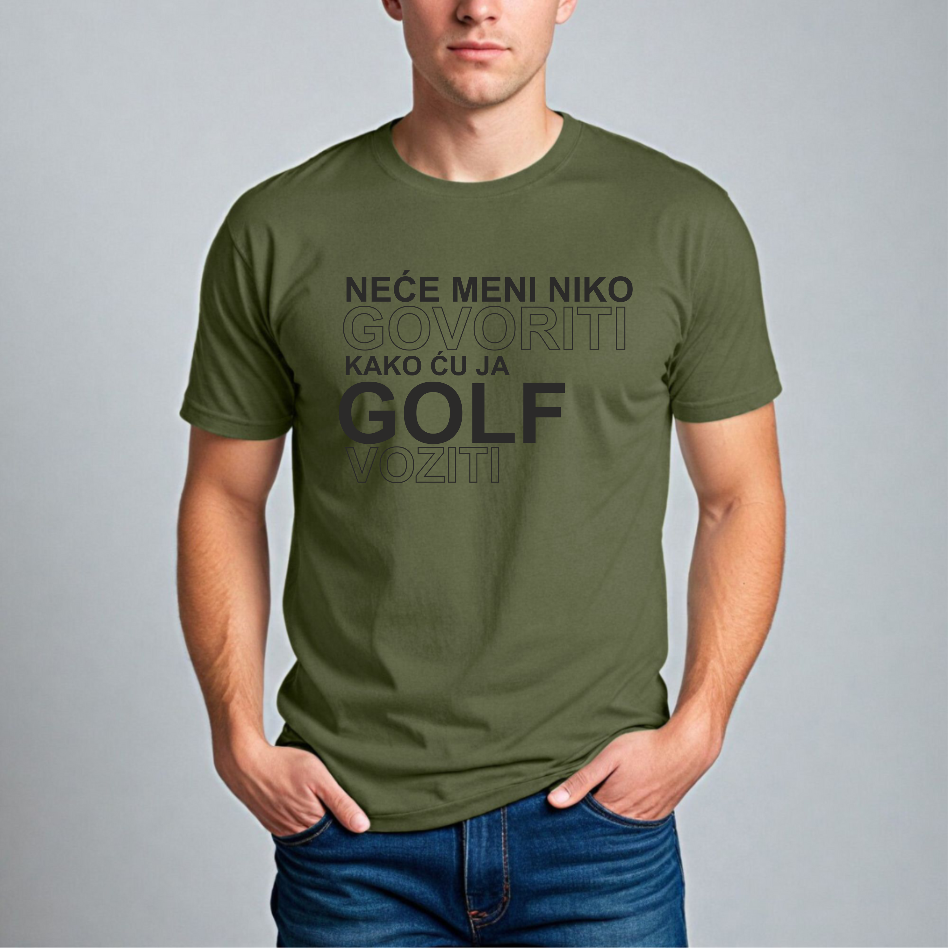 Muška Majica - Neće Meni Niko Govoriti Kako Ću Ja Golf Voziti