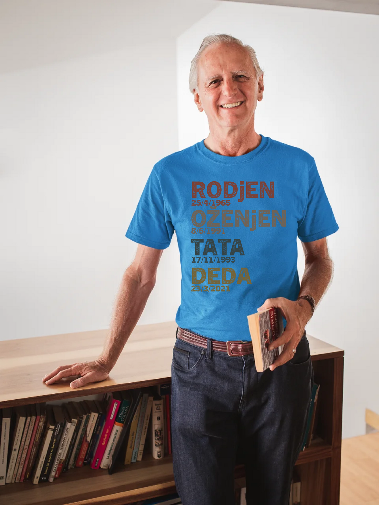 Muska Majica - Rodjen, Oženjen, Tata, Deda