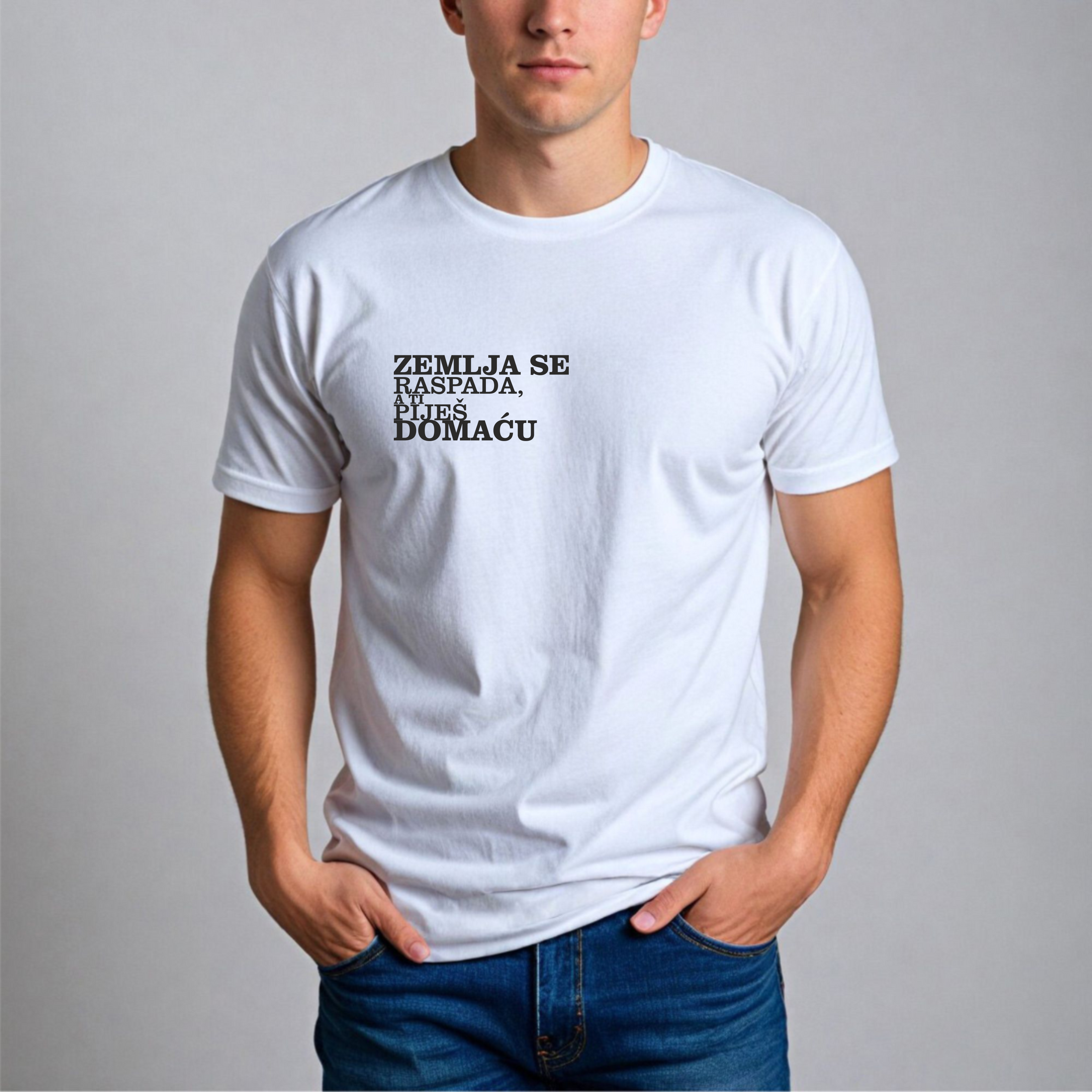 Muška Majica - Zemlja Se Raspada A Ti Piješ Domaću