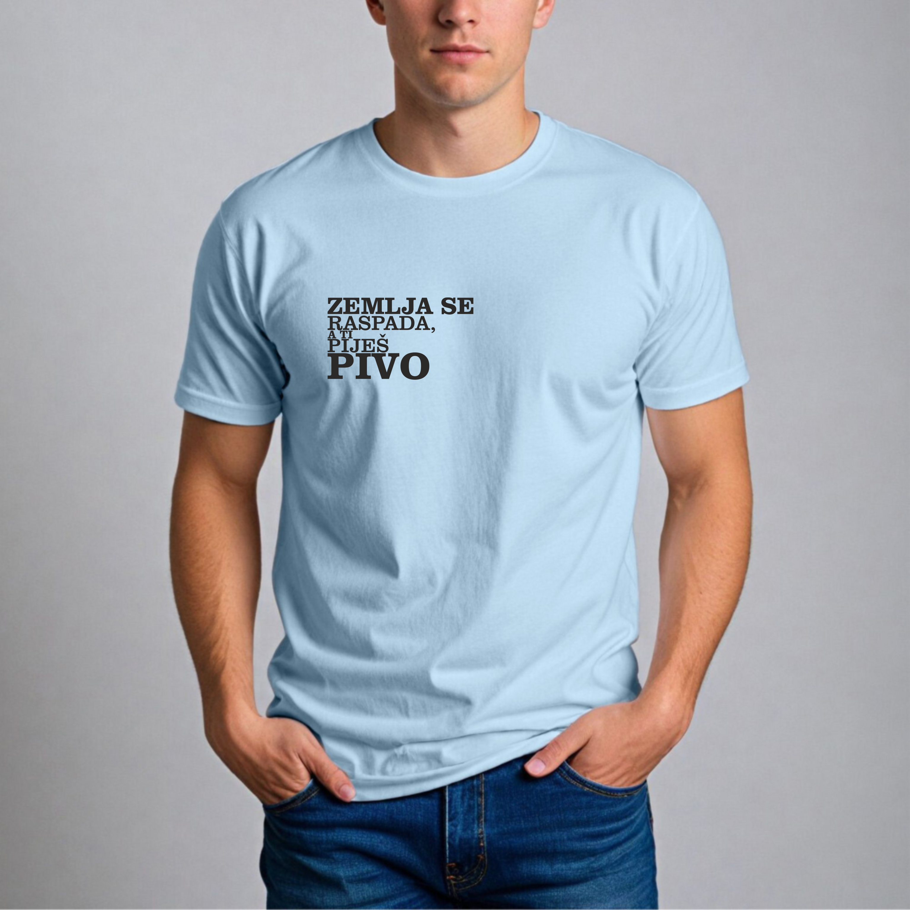 Muška Majica - Zemlja Se Raspada A Ti Piješ Pivo